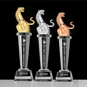 Oneway Bán Buôn K9 Trống Pha Lê Trophy Giải Thưởng Tùy Chỉnh 3d Laser Engrving Pha Lê Glass Tiger Danh Hiệu Cho Quà Tặng Kinh Doanh