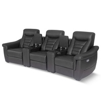 Vente en gros de fauteuil de cinéma maison en cuir Napa noir sofa de cinéma privé VIP console avec fauteuil inclinable électrique et meubles de massage