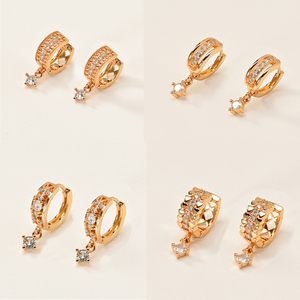 Pendientes de Aro Decorativos de Lujo para Mujer, Chapados en Oro de 18K, Resistentes al Agua, para Fiestas, Brincos Femininos De Flores - Product Image 2
