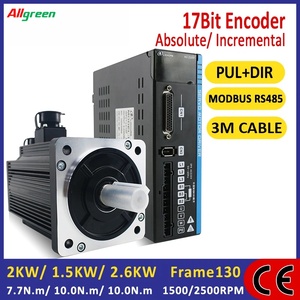 Moteur servo AC A5 220V 1500/2500RPM 7.5/6/10A 2KW 1.5KW 2.6KW avec driver 7.7/10N.m, kit de pilotes de moteur servo AC pour robot - Product Image 2
