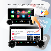 Reproductor Multimedia para Auto Android Auto con Doble Perilla, 2 Din, Android 10.1 Pulgadas, Universal, Reproductor MP5 con Pantalla Táctil, Radio para Auto Android