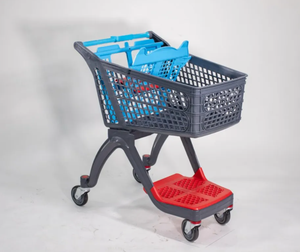 Carrito de compras de mano de supermercado de plástico rojo de 100 litros - Product Image 1