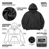 Sweat-shirt à capuche en polaire pour homme, épais, hiver, coupe oversize, épaules tombantes, poche kangourou, certifié BSCI