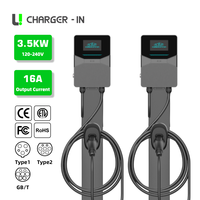 Chargeur EV de niveau 1 3,5 KW 16A SAE J1772 Station de recharge murale intelligente pour véhicules électriques avec OCPP
