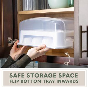 2 Tier Cupcake Transportadora 24 Contagem Suporte Cupcake resistente com tampa e 2 alças - Product Image 6