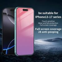 Protection d'écran en verre trempé ultra-fin anti-espion de qualité AG AAA, miroir de confidentialité mat coloré pour iPhone 13 (vente en gros)