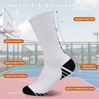 Chaussettes de basket-ball pour hommes, design personnalisé sublimé, jacquard et tricot absorbant la transpiration
