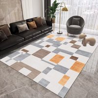Tapis de Zone à Fort Trafic en Velours de Cristal Épais, Facile à Nettoyer et Anti-Taches, Adapté aux Animaux pour Salon