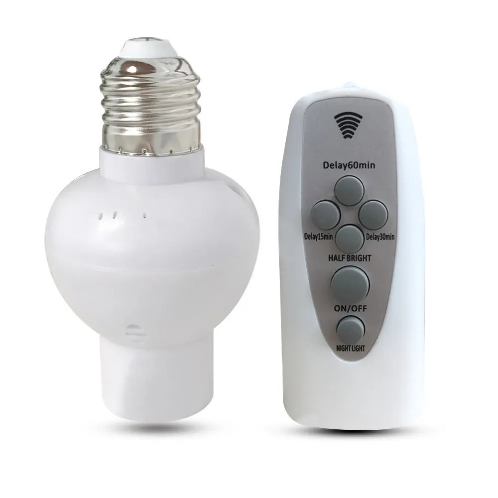 Draadloze Afstandsbediening Lamphouder Dimbare E27 Socket 220V Lamp Led Nachtlampje Met Timer