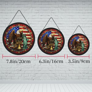 Atrapasueños de Vidrio con Diseño de la Historia Americana de los Últimos 250 Años, Adorno Colgante para Interiores - Product Image 5