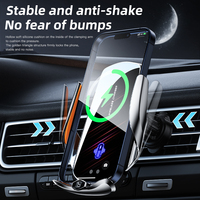 Chargeur de voiture sans fil Type-C 15W OEM ODM pour voiture électrique, reconnaissance automatique, charge rapide, support de téléphone intelligent avec capteur