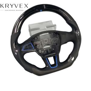 Kryvex pour Ford Focus MK3 ST RS Hatchback, amélioration de l'intérieur, 2015-2018, <span class=keywords><strong>volant</strong></span> personnalisé en Alcantara <span class=keywords><strong>avec</strong></span> lumières de changement de vitesse LED - Product Image 4