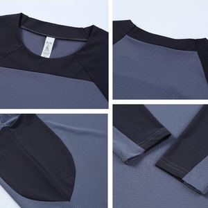 Camiseta de manga larga para hombre de otoño e invierno, entrenamiento físico de secado rápido, correr, ocio, al aire libre, estampado a juego de colores elásticos - Product Image 6