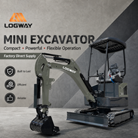 Mini Excavator Euro V LOGWAY 20X dengan Kanopi, Pisau Dozer, dan Track Karet untuk Pekerjaan Pertanian, Konstruksi, dan Proyek Lapangan Kerja.
