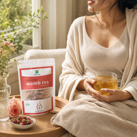 Teh Herbal Winstown Womb Tea untuk Wanita, Dong Quai, Kurma Merah, Mawar, Dukungan Menstruasi Alami, 10 Kantong Teh Piramid