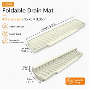Tapis de drainage de cuisine moderne en silicone à trois couches multi-usages, protection anti-éclaboussures pour robinet, support de rangement pour comptoir - Product Image 1