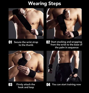 Bandes de maintien élastiques réglables pour poignets, pour entraînement fitness, musculation, haltérophilie et powerlifting, usage intensif - Product Image 6