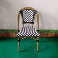Chaise de bistrot en rotin tressé de style parisien pour café et restaurant, mobilier de salon extérieur