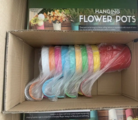 Ensemble de 10 pots de fleurs suspendus en métal galvanisé à pois avec crochet de clôture pour balcon, jardinage, seau à fleurs artificielles
