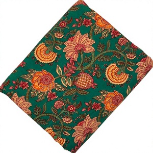Tissu en coton imprimé floral léger et respirant de qualité supérieure pour robe verte pour femmes - Product Image 5