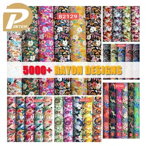 105gsm Hot Bán hoa tùy chỉnh in Rayon poplin vải bán buôn cho phụ nữ Ăn mặc