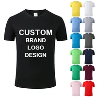 Custom Logo Gekamd Katoen Ademend Korte Mouw T-shirt Zomer Leeg Mannen O-hals T-shirt Tees