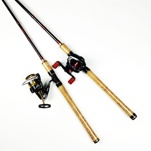 Canne à pêche à la ligne en fibre de carbone double section avec poignée en bois, pour la pêche en mer, la pêche en bord de mer, avec anneaux de guidage Fuji - Product Image 5