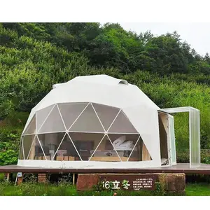 Yurta transparente de tamaño personalizado, carpa de cúpula geodésica de acampada de tamaño grande de lujo