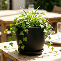 Jardinières d'intérieur modernes en plastique durable de 3,9 pouces, ensemble décoratif pour la maison et le jardin avec trou de drainage, pots de fleurs