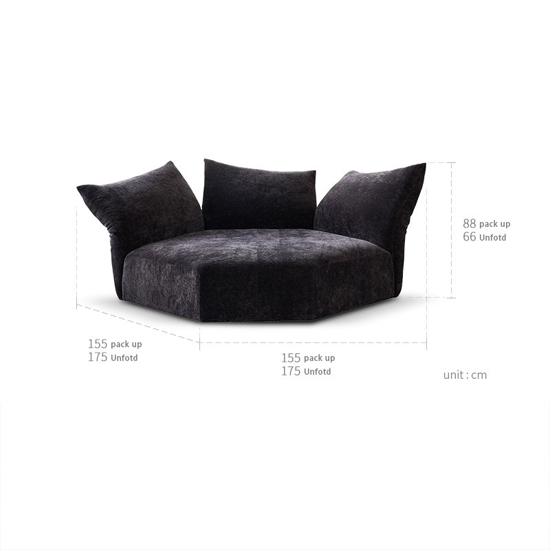 [Sofá pétalo estándar] asiento concubina imperial hexagonal-1,55 M