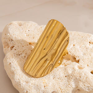 Stainless Steel <b>Ring</b> Irregular Design Open Band Light Luxury Women's Jewelry Gift - Product Image 3