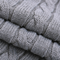 Modischer Alltags-Cardigan für Herren mit Zopfmuster, V-Ausschnitt, Einreihig mit Knöpfen und Individuellem Logo