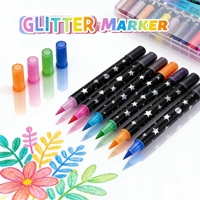 Stylos marqueurs à double pointe scintillants |   120 teintes riches |   Indispensable pour les acheteurs de papeterie à l'étranger et les artistes créatifs