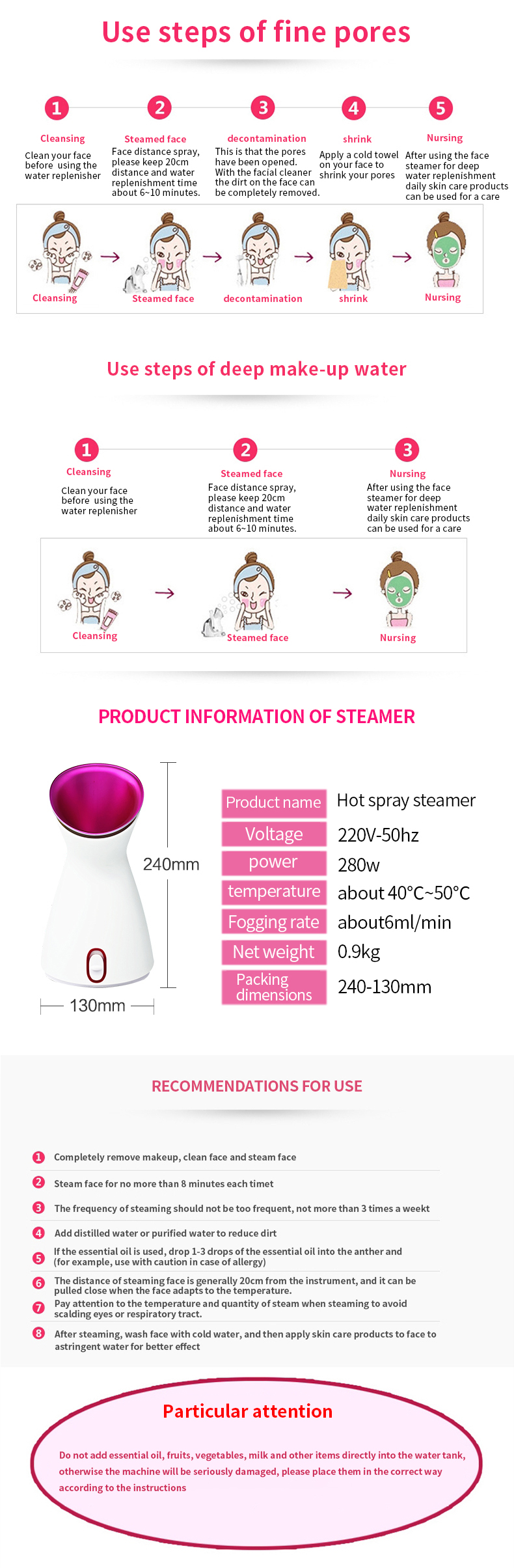 Elegant Commercial Heavy Duty Wholesale Professionals Portable Buy Online Logo Nano Spray Facial Face Steamer