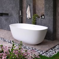 Nouvelle arrivée : Baignoire autoportante ovale en surface solide, durable, écologique, en pierre artificielle, pour hôtels et villas