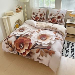 الجملة نمط كبير 3D 5D الرقمية طباعة الأزهار لحاف غطاء الفراش مجموعة - Product Image 3