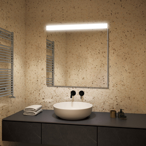 Espejo de baño asimétrico moderno con retroiluminación LED con Pared de tocador iluminada antivaho IP44 clasificado para uso en salón y dormitorio - Product Image 4