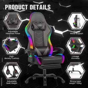 <span class=keywords><strong>Silla</strong></span> reclinable de cuero para ordenador de carreras PC multifunción a buen precio, <span class=keywords><strong>silla</strong></span> Led <span class=keywords><strong>barata</strong></span> para juegos con reposapiés <span class=keywords><strong>y</strong></span> masaje - Product Image 6