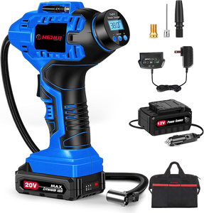 Hehui 20V Mini petit <span class=keywords><strong>gonfleur</strong></span> électrique pompe à Air portable <span class=keywords><strong>gonfleur</strong></span> de pneu numérique <span class=keywords><strong>silencieux</strong></span> avec manomètre pour pneus de vélo de voiture - Product Image 1
