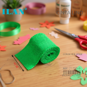 ILAN Nastro di Lino Verde 6cm x 2m per Progetti Fai-da-Te - Product Image 3