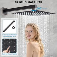 Ensemble de douche mural à poignée unique avec pommeau carré et mitigeur