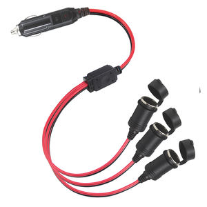 12v充電器電源ソケットアダプター3xスプリッターDC12Vボルトプラグ車のシガレットライター延長ケーブル - Product Image 1