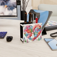 Porte-crayons en acrylique en forme de diamant, organisateur de stylos en strass, ornements de bureau pour fille