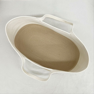 Factory Hot Sale Hand Woven Cotton Rope Baby Tote <b>Basket</b> Organizing Home Decoration - Product Image 2