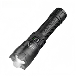 P50 cao lumens Zoomable không thấm nước chiến thuật đèn pin ABS nhựa khẩn cấp ánh sáng <span class=keywords><strong>LCD</strong></span> số điện hiển thị - Product Image 1