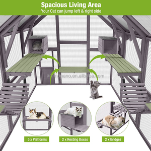 Large <strong>Cat</strong> Run Wooden <strong>Cat</strong> Houses <strong>Outdoor</strong> <strong>Enclosure</strong>, Catio <strong>Cat</strong> Cage Kitten Condo-Backyard Run Cage for Pets, Weather Proof Cover - Product Image 2