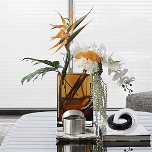 Vase de mariage en verre émaillé de style minimaliste moderne, décoration d'intérieur pour salon - Product Image 1