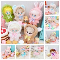 10cm poupée vêtements robe avec nœud chapeaux Mini vêtements en peluche combinaison costumes pour poupées en peluche jouets accessoires I