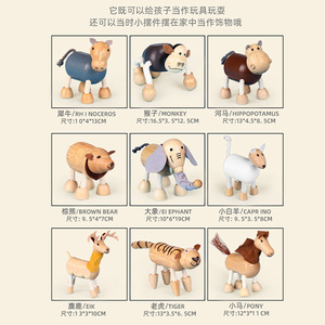 Commercio all'ingrosso di legno caldo bionico piccolo animale action & toy figure bambola modello giocattoli <span class=keywords><strong>2022</strong></span> bambini popolari montessori altro giocattolo animale - Product Image 4