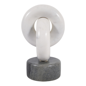 Scultura Marble Link per l'arredamento della casa, tavolino da soggiorno, stile raffinato - Product Image 5
